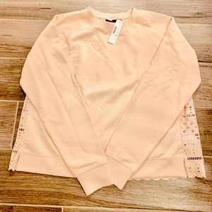 J.CREW Eye-Let Back Sweatshirt in Blush - Size M